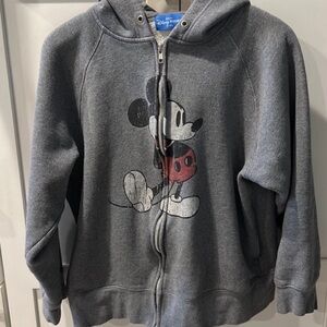 Mickey Mouse Disney Tokyo resort zip front hoodie with ears on hood.